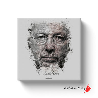 Eric Clapton Ink Smudge Style Art Print Wrapped Canvas Prints / 10X10 Inch White Artwork