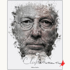 Eric Clapton Ink Smudge Style Art Print Metal / 16X20 Inch Matte Artwork