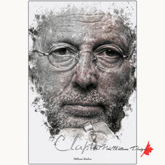 Eric Clapton Ink Smudge Style Art Print Metal / 24X36 Inch Matte Artwork