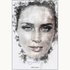 Emily Blunt Ink Smudge Style Art Print