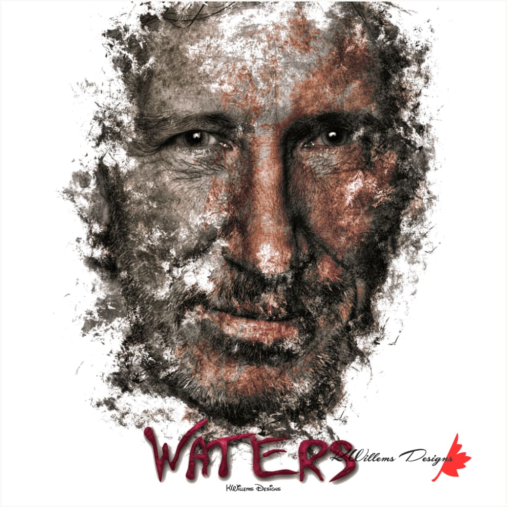 Roger Waters Ink Smudge Style Art Print Giclee Prints / 20X20 Inch Satin Paper Artwork