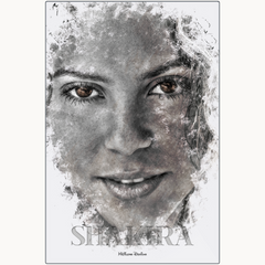 Shakira Ink Smudge Style Art Print