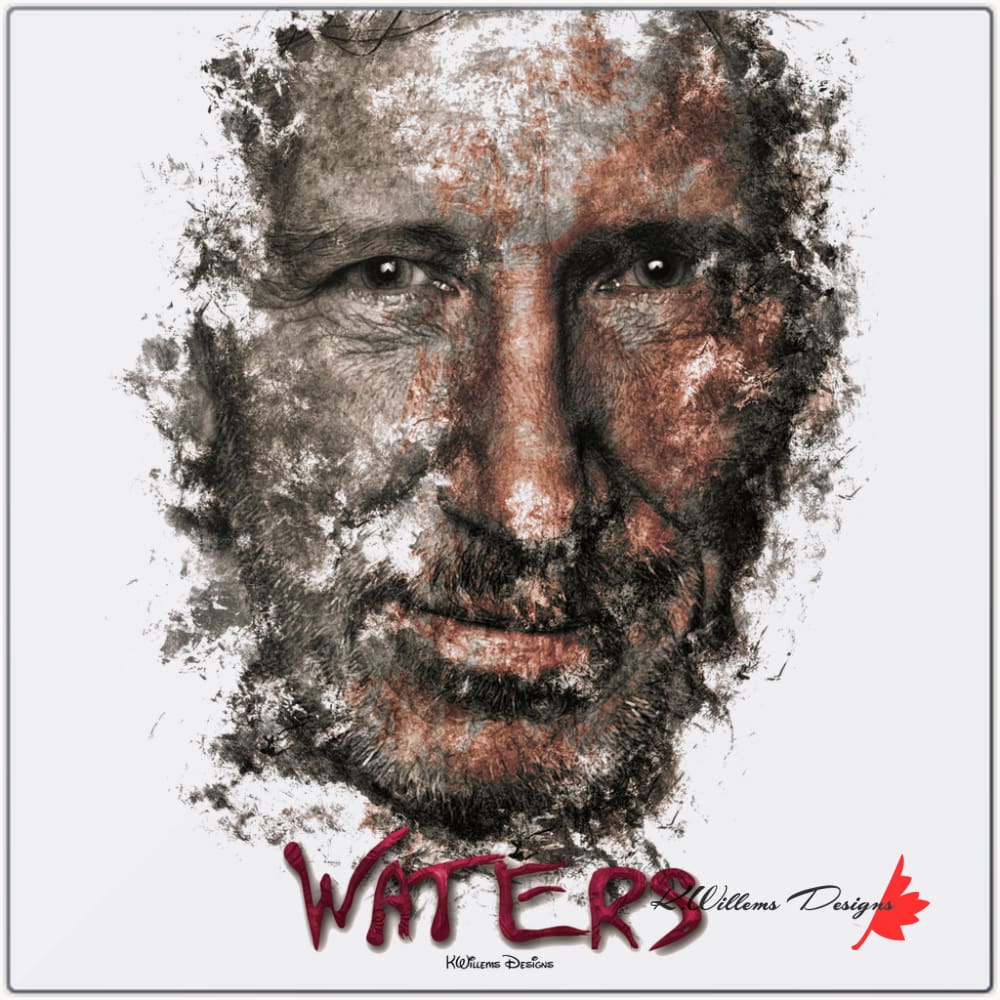 Roger Waters Ink Smudge Style Art Print Metal / 16X16 Inch Matte Artwork