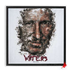 Roger Waters Ink Smudge Style Art Print Framed Canvas / 10X10 Inch Black Artwork