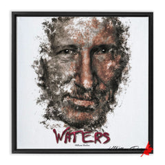 Roger Waters Ink Smudge Style Art Print Framed Canvas / 12X12 Inch Black Artwork