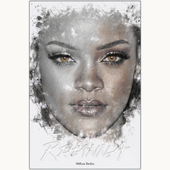 Rihanna Ink Smudge Style Art Print