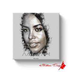 Aaliyah Ink Smudge Style Art Print - Wrapped Canvas Art Prints / 12x12 inch / White