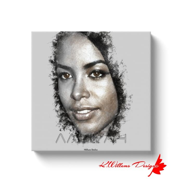 Aaliyah Ink Smudge Style Art Print - Wrapped Canvas Art Prints / 16x16 inch / White