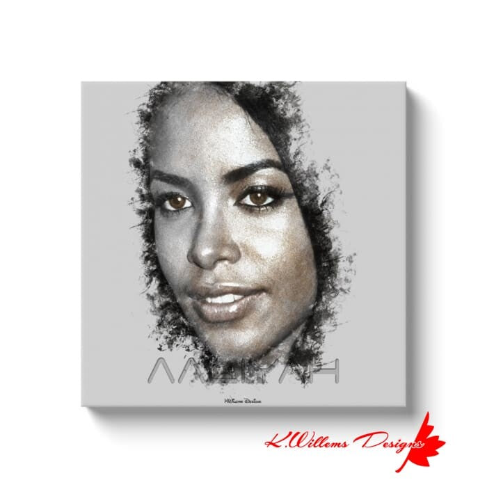 Aaliyah Ink Smudge Style Art Print - Wrapped Canvas Art Prints / 20x20 inch / White