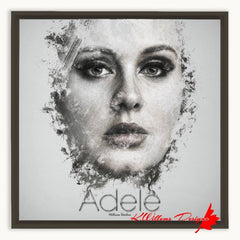 Adele Ink Smudge Style Art Print - Framed Canvas Art Print / 16x16 inch / Espresso