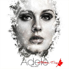 Adele Ink Smudge Style Art Print - Giclee Art Prints / 20x20 inch / Satin Art Paper