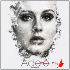 Adele Ink Smudge Style Art Print - Metal Art Print / 10x10 inch / Matte