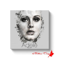 Adele Ink Smudge Style Art Print - Wrapped Canvas Art Prints / 16x16 inch / White