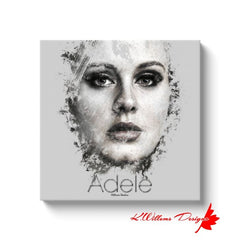 Adele Ink Smudge Style Art Print - Wrapped Canvas Art Prints / 20x20 inch / White
