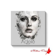 Adele Ink Smudge Style Art Print - Wrapped Canvas Art Prints / 24x24 inch / White