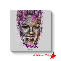 Alicia Moore as Pink Ink Smudge Style Art Print - Wrapped Canvas Art Prints / 20x20 inch / White