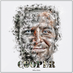 Bradley Cooper Ink Smudge Style Art Print