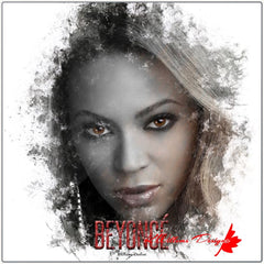 Beyonce Premium Ink Smudge Art Print - Metal Art Print / 10x10 inch / Matte