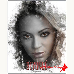 Beyonce Premium Ink Smudge Art Print - Metal Art Print / 16x20 inch / Matte