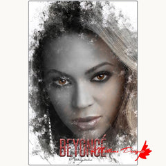 Beyonce Premium Ink Smudge Art Print - Metal Art Print / 24x36 inch / Matte