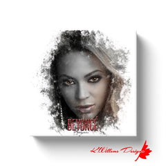 Beyonce Premium Ink Smudge Art Print - Wrapped Canvas Art Prints / 10x10 inch / White