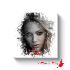 Beyonce Premium Ink Smudge Art Print - Wrapped Canvas Art Prints / 12x12 inch / White