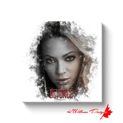 Beyonce Premium Ink Smudge Art Print - Wrapped Canvas Art Prints / 16x16 inch / White