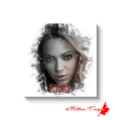 Beyonce Premium Ink Smudge Art Print - Wrapped Canvas Art Prints / 24x24 inch / White