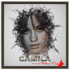 Camila Cabello Ink Smudge Style Art Print - Framed Canvas Art Print / 24x24 inch / Espresso