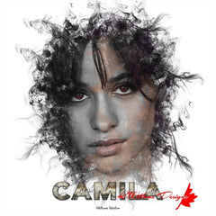 Camila Cabello Ink Smudge Style Art Print - Giclee Art Prints / 30x30 inch / Satin Art Paper