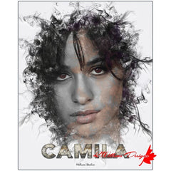 Camila Cabello Ink Smudge Style Art Print - Metal Art Print / 16x20 inch / Matte