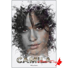 Camila Cabello Ink Smudge Style Art Print - Metal Art Print / 24x36 inch / Matte