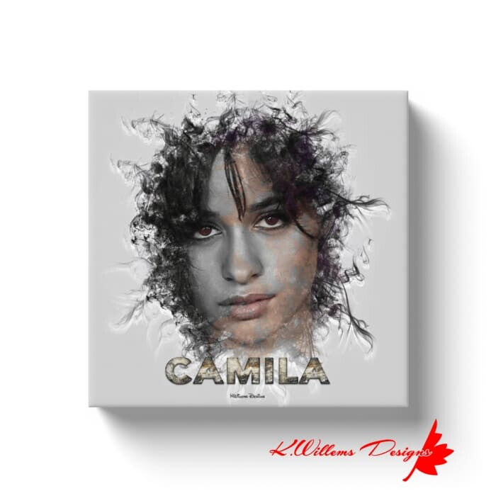 Camila Cabello Ink Smudge Style Art Print - Wrapped Canvas Art Prints / 10x10 inch / White
