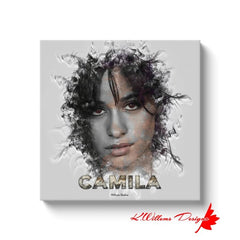 Camila Cabello Ink Smudge Style Art Print - Wrapped Canvas Art Prints / 20x20 inch / White