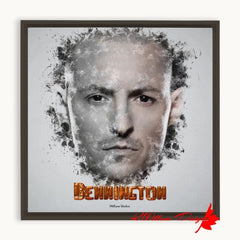 Chester Bennington Ink Smudge Style Art Print - Framed Canvas Art Print / 10x10 inch / Espresso