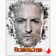 Chester Bennington Ink Smudge Style Art Print - Metal Art Print / 16x20 inch / Matte