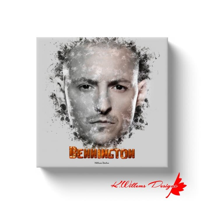 Chester Bennington Ink Smudge Style Art Print - Wrapped Canvas Art Prints / 10x10 inch / White
