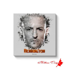 Chester Bennington Ink Smudge Style Art Print - Wrapped Canvas Art Prints / 24x24 inch / White