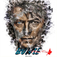 David Bowie Ink Smudge Style Art Print - Giclee Art Prints / 30x30 inch / Satin Art Paper