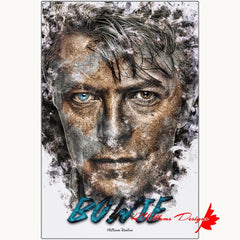 David Bowie Ink Smudge Style Art Print - Metal Art Print / 24x36 inch / Matte