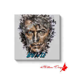 David Bowie Ink Smudge Style Art Print - Wrapped Canvas Art Prints / 24x24 inch / White