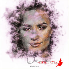 Demi Lovato Ink Smudge Style Art Print - Giclee Art Prints / 12x12 inch / Satin Art Paper