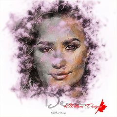 Demi Lovato Ink Smudge Style Art Print - Giclee Art Prints / 20x20 inch / Satin Art Paper