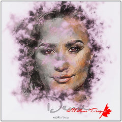 Demi Lovato Ink Smudge Style Art Print - Metal Art Print / 10x10 inch / High Gloss