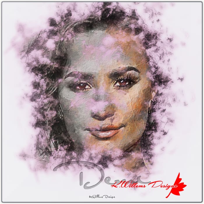 Demi Lovato Ink Smudge Style Art Print - Metal Art Print / 12x12 inch / High Gloss