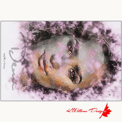 Demi Lovato Ink Smudge Style Art Print - Metal Art Print / 24x36 inch / High Gloss