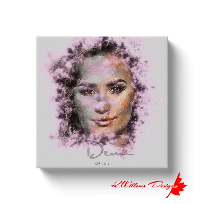 Demi Lovato Ink Smudge Style Art Print - Wrapped Canvas Art Prints / 12x12 inch / White