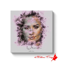 Demi Lovato Ink Smudge Style Art Print - Wrapped Canvas Art Prints / 20x20 inch / White
