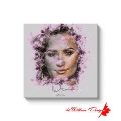 Demi Lovato Ink Smudge Style Art Print - Wrapped Canvas Art Prints / 24x24 inch / White