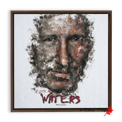 Roger Waters Ink Smudge Style Art Print Framed Canvas / 10X10 Inch Walnut Artwork